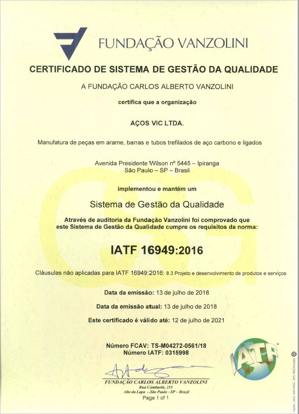 IATF Certificado